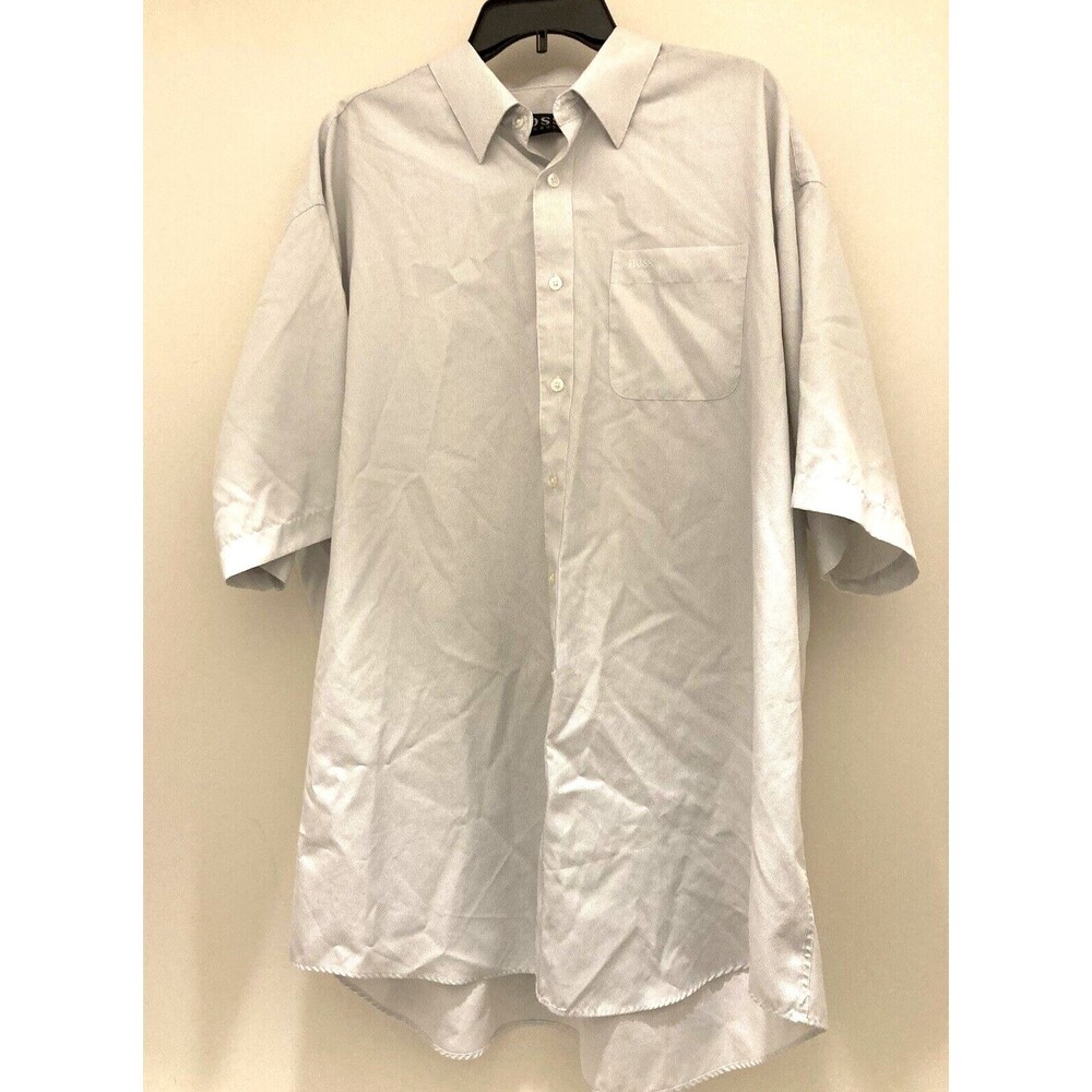 Hugo Boss Mens Shirt Size 49 Biadia Summer Short Sleeve Casual Striped
